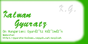 kalman gyuratz business card